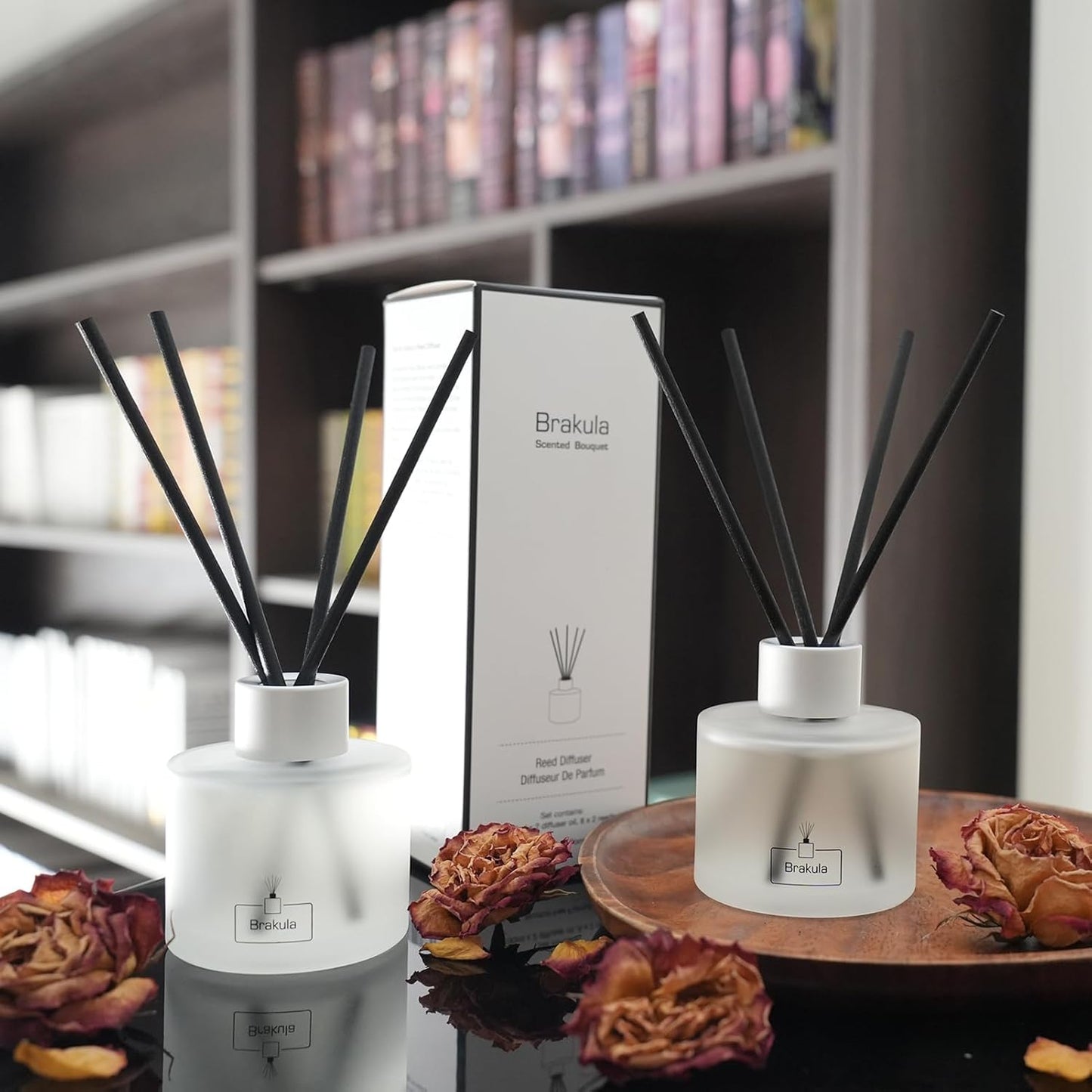 Brakula Reed Diffuser Set- Eucalyptus & Mint Scented Home Fragrance, 3.4OZ(100ml) x 2, Essential Oil Diffuser for Living Room, Bathroom & Guest Rooms