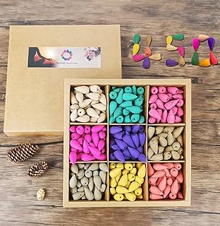450 Pcs Backflow Incense Cones - Waterfall Incense Cone, 9 Natural Plant Fragrances, Burner Holder