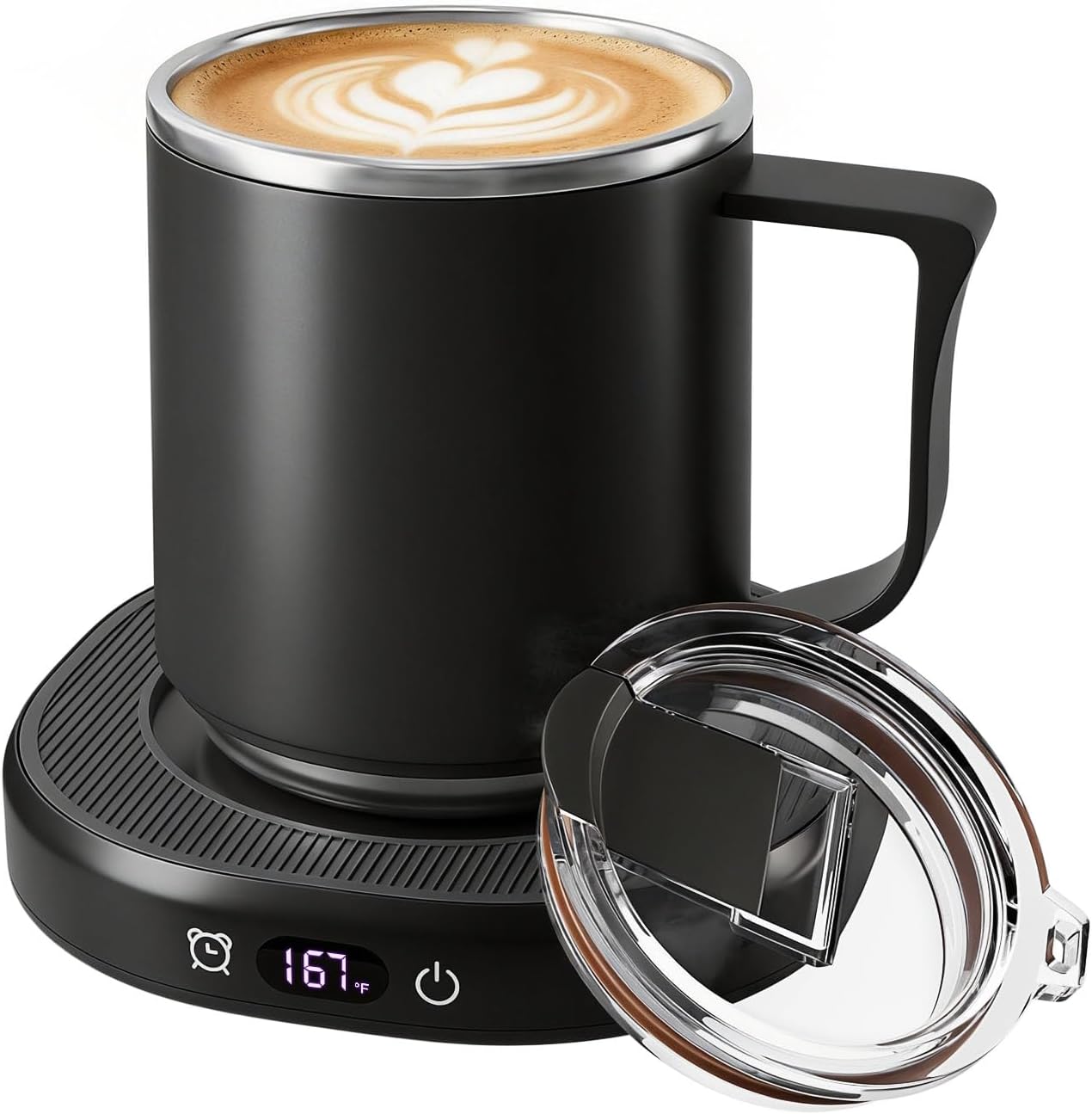 Coffee Mug Warmer & Mug Set, Electric Beverage Milk Tea Water Cup Warmer for Desk, Candle Warmer Plate with 4 Temp. Setting, Auto Shut Off for Home Office Birthday Present