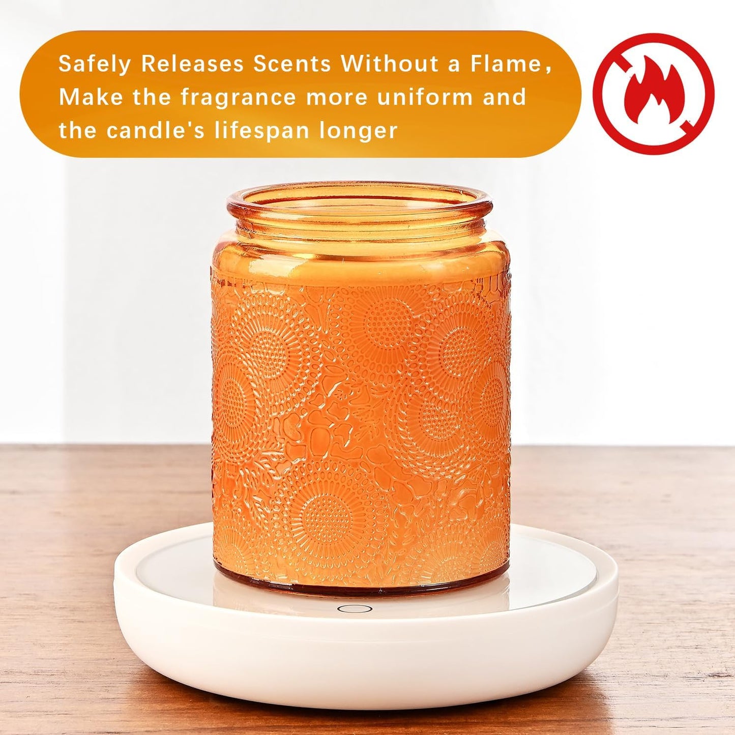 ASAWASA Smart Candle Warmer for Large Jar, Coffee Mug Warmers, with Gravity Switch Auto Shut-On/Off, Safely and evenly Release The Aroma, Keep The Drink at a Pleasant Temperature, A Thoughtful Gifts