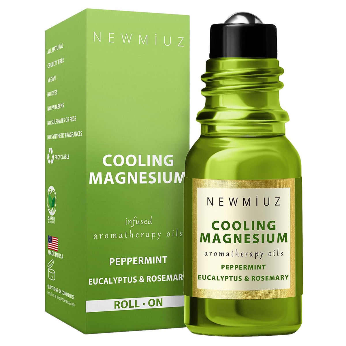 Migraine Roll on Stick Tension Headache Relief Magnesium Cooling Peppermint Eucalyptus Essential Oil Sinus Aromatherapy