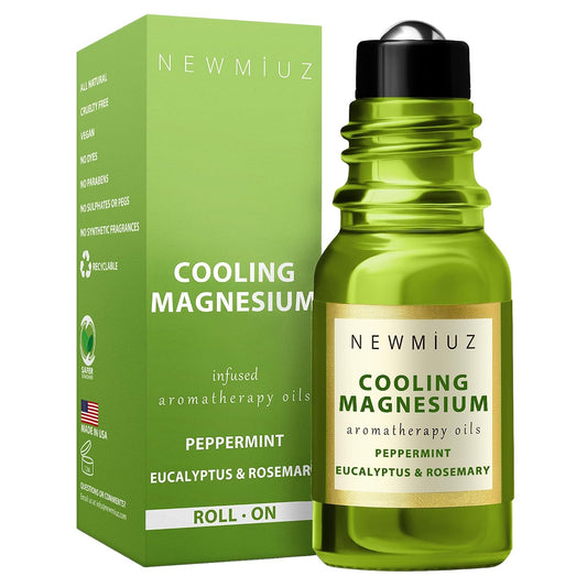 Migraine Roll on Stick Tension Headache Relief Magnesium Cooling Peppermint Eucalyptus Essential Oil Sinus Aromatherapy