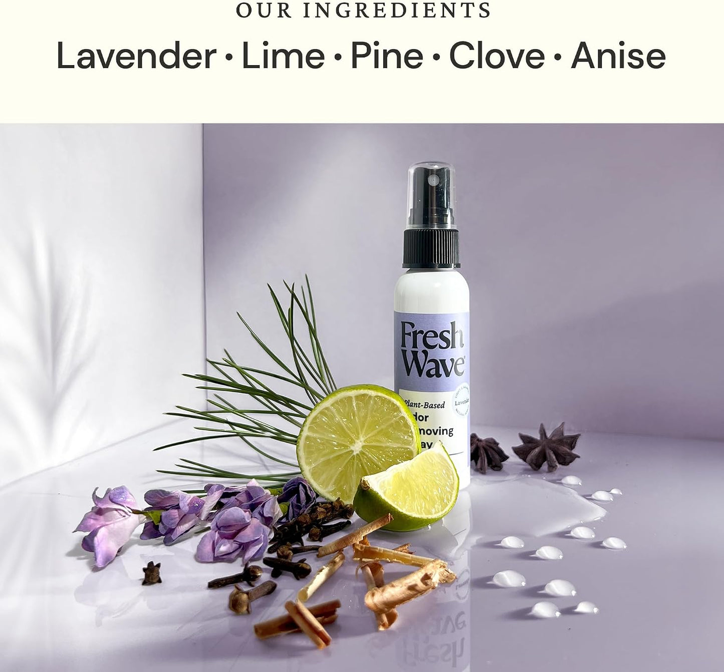 Fresh Wave Lavender Scent Odor Eliminator Spray & Air Freshener, 2 fl. oz. Travel Size (Pack of 2)