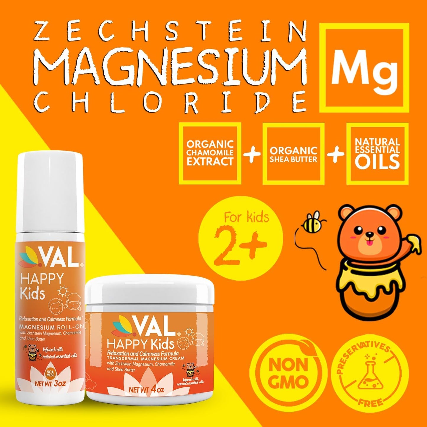 Child's Calm and Sleep Bundle: VAL Magnesium Roll-on & Cream