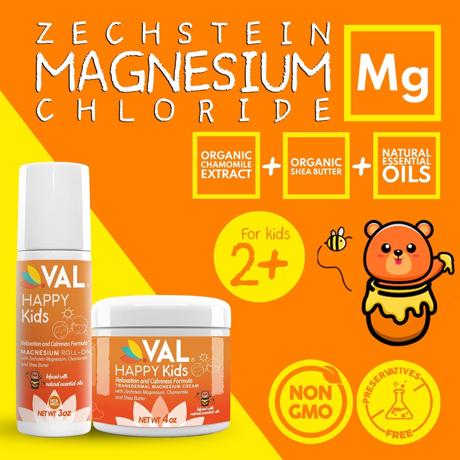 Child's Calm and Sleep Bundle: VAL Magnesium Roll-on & Cream