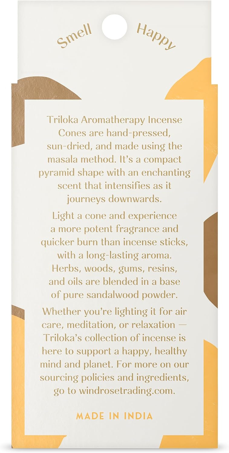 Triloka Incense Cones, Amber, 20 Grams