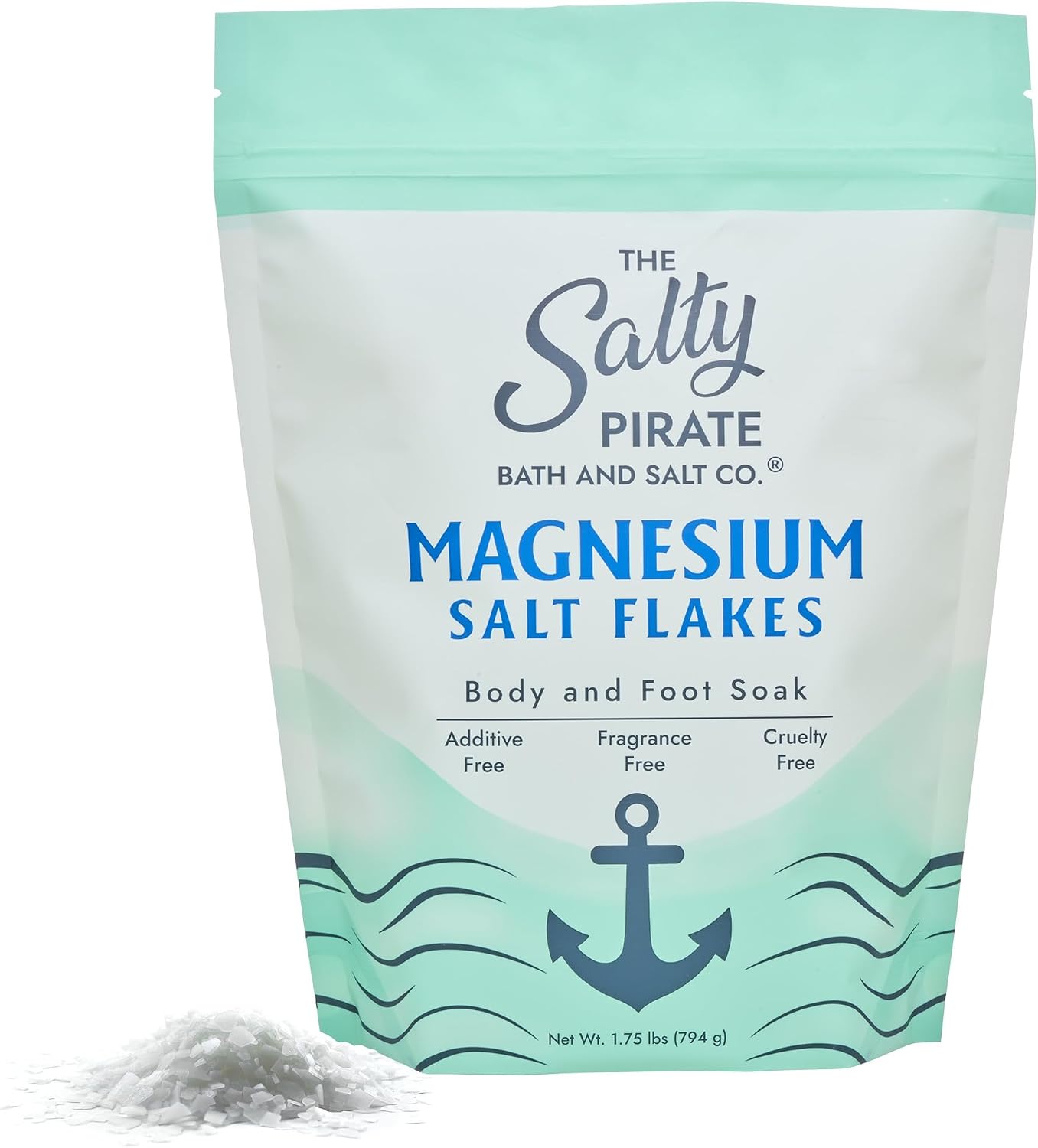 Magnesium Salt Flakes - Magnesium Chloride Flakes for Bath Soaks, Alternative to Epsom Salts for Foot & Body, for Relaxation and Skin Hydration, 1.75 lb