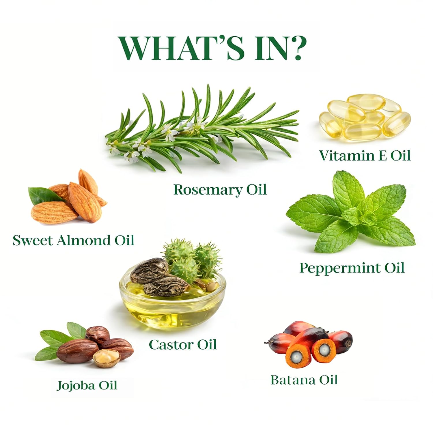 Rosemary Oil for Hair Growth, Organic Hair Oil For Hair Growth USDA Certified Cold Pressed with Castor, Peppermint for Thicker Eyebrows, Scalp Treatment & Repair Damaged Hair – 4 FL OZ