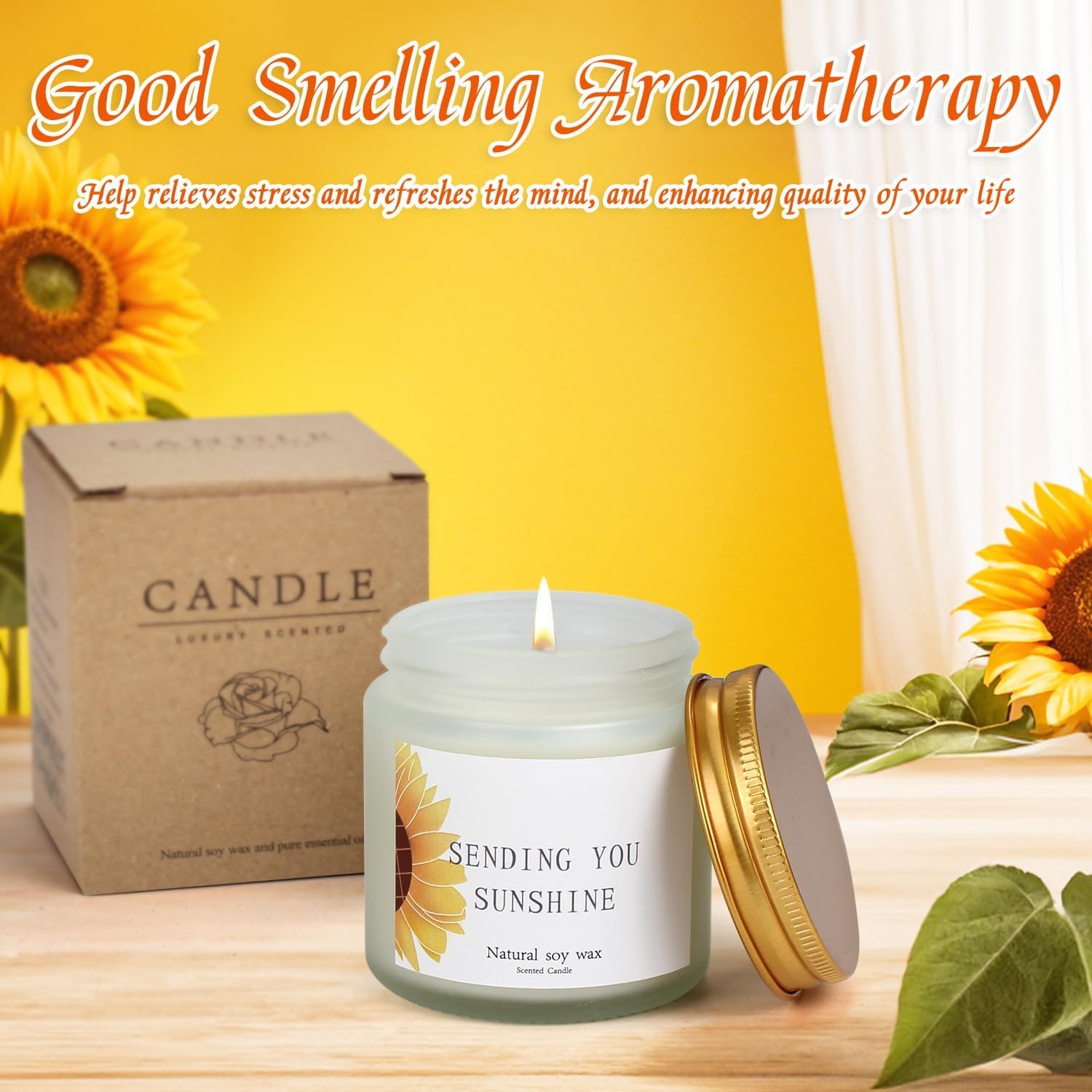 Spa Gift Baskets for Women, Father's Day for Dad Gifts, ZNCRSISTY Sunflower Self Care Gift Basket, 8Pcs Relaxing Self Care Kit, Birthday Gifts for Men Women, Friends, Sister & Teenage Girls
