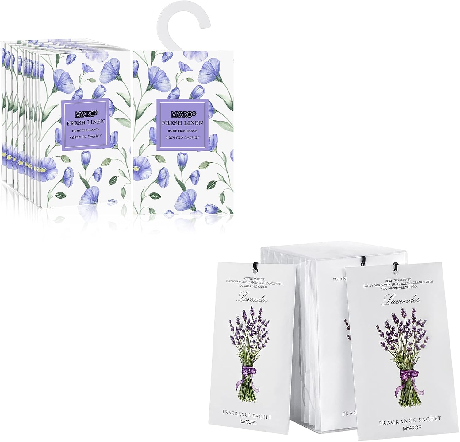 MYARO 12 Pcs Scented Sachets for Drawer and Closet, Long-Lasting Sachets Bags Air Freshener Fresh Scents, Hanging Potpourri Bags Home Fragrance Sachet for Lover