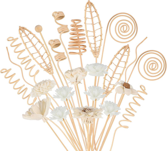 Queekay 32 Pcs Reed Diffuser Sticks Set Fragrance Replacement