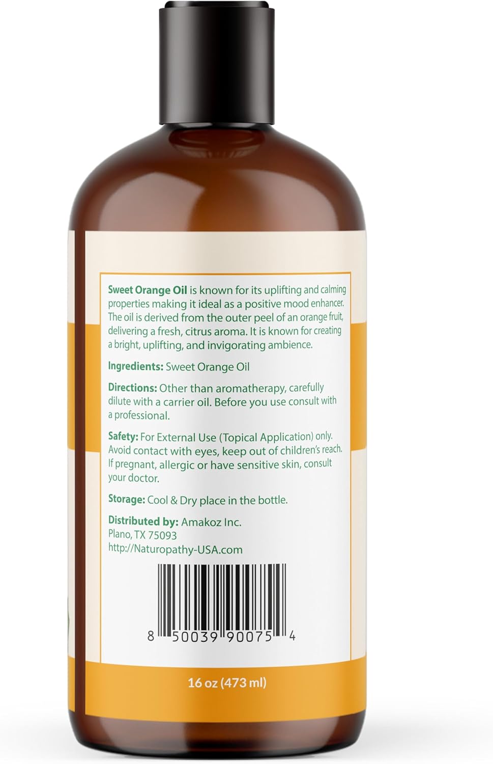 Naturopathy Sweet Orange Essential Oil Therapeutic Grade Premium Quality Oil - Huge 16 fl. Oz - Perfect for Aromatherapy and Relaxation