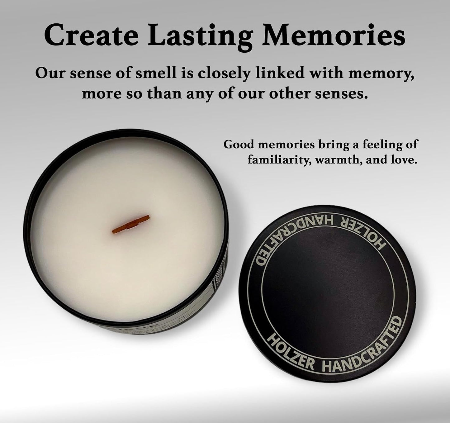 My Favorite Dentist Candle, Wood Wick Cocoa Butter + Cashmere Scented Candle | Coconut Soy Wax | Handmade in CT USA by Holzer Handcrafted | 6oz Modern Tin