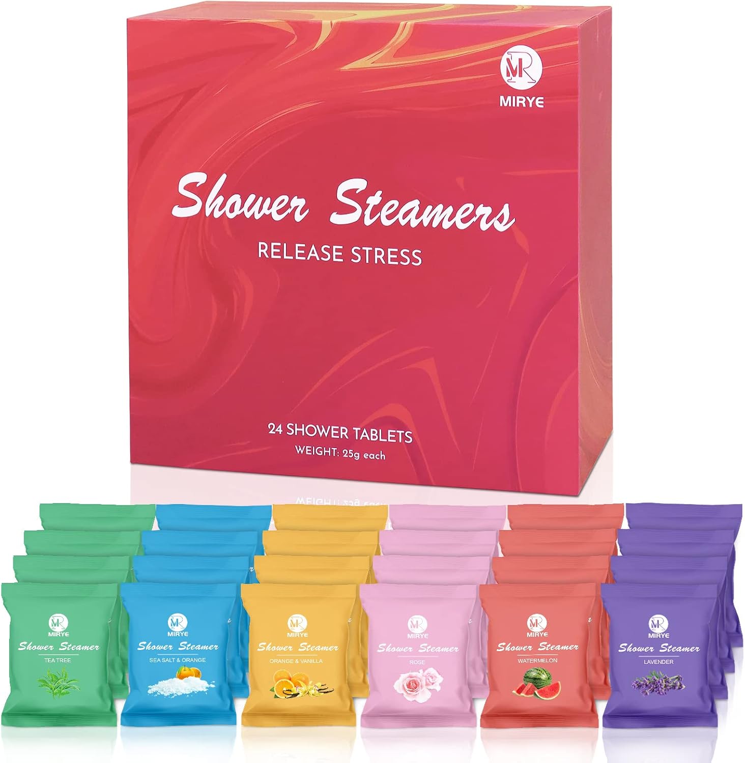 Shower Steamers Aromatherapy 24-Pack, Self Care Spa Gifts for Women& Men, Stress Relief with Natural Essential Oils, Coworker Appreciation Birthday Gift, Travel Essentials