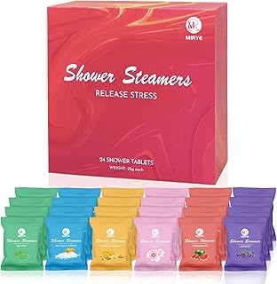 Shower Steamers Aromatherapy 24-Pack, Self Care Spa Gifts for Women& Men, Stress Relief with Natural Essential Oils, Coworker Appreciation Birthday Gift, Travel Essentials