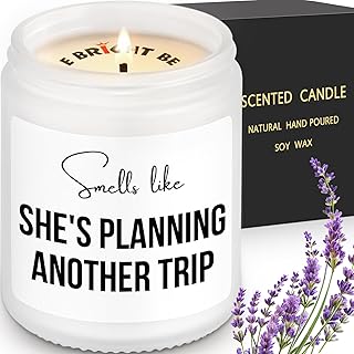 Smells Like She's Planning Another Vacation Candle, Traveler Gifts, Spring Summer Vacation Gift for Her, Present for Traveler Friend, World-Traveler Gifts, Funny Wanderlust Gift, Family Trip Present