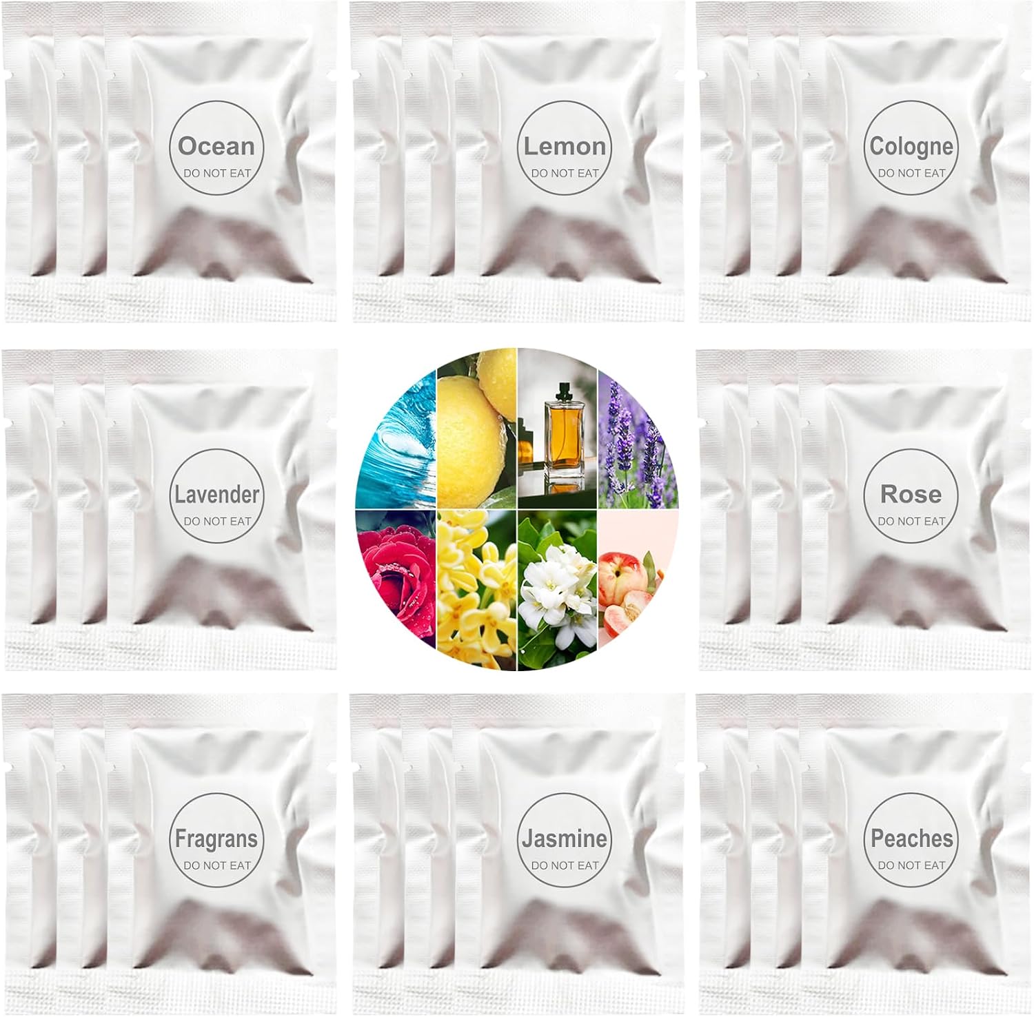 24 Pack Car Air Freshener Refills, Car Air Vent Clip Freshener Replacement Pads, Solid Fragrance Scent Refill Tablets (Lavender/Rose/Cinnamon/Lemon/Cologne/Jasmine/Ocean/Peach)