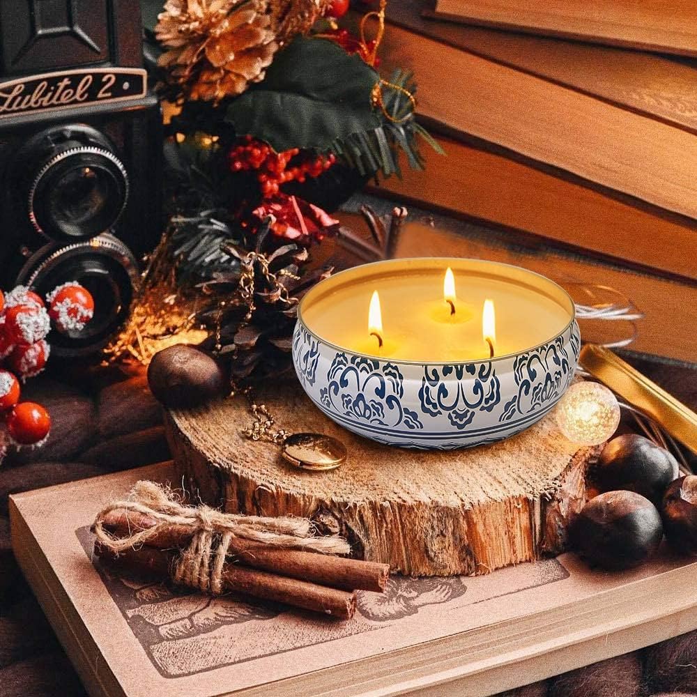 Citronella Candle for Outdoor, Large 3-Wick 13.5oz Lemongrass Scented Natural Soy Wax Long Burning Candles for Summer Camping Outside Patio Porch