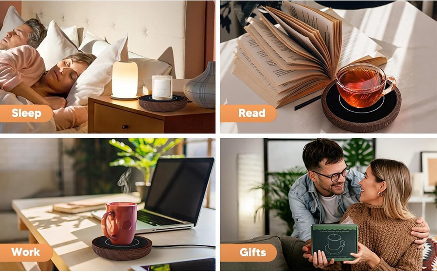 Coffee Mug Warmer, 36W Fastest Heating Temperature, KRGMNHR Coffee Cup Warmer for Desk Auto Shut Off with 3-Temp Settings, Candle Wax Warmer Heating Plate for Coffee, Milk, Tea