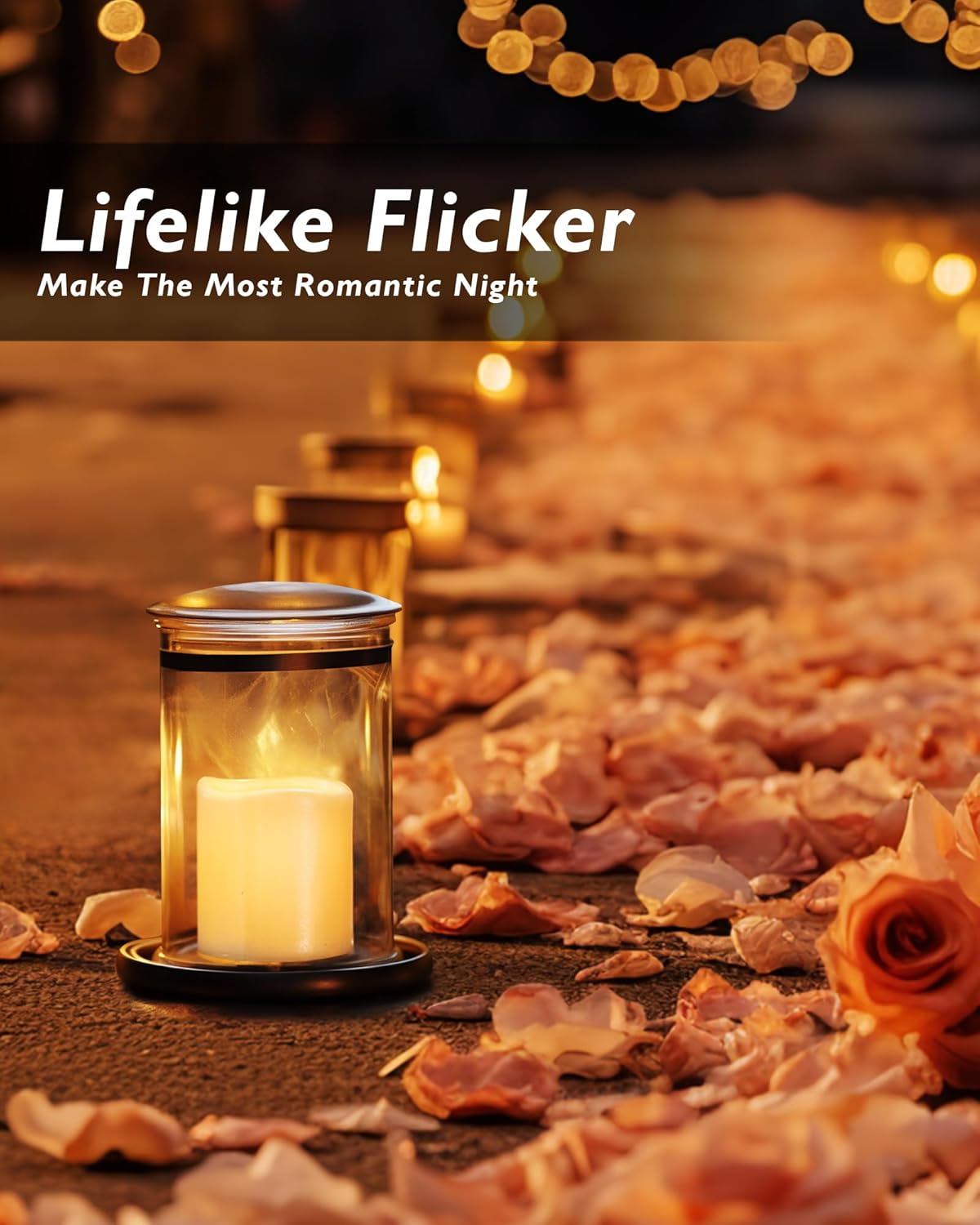 Homemory 50Pack Flickering Flameless Votive Candles for Wedding Decorations, 200+ Hour Warm White Electric Fake Candles, Battery Operated LED Tealight for Engagement Party, Receptions, Churches Decor