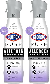 Clorox PURE Allergen Neutralizer Daily Air Spray, Nighttime Calm, 8 Ounces (Pack of 2)
