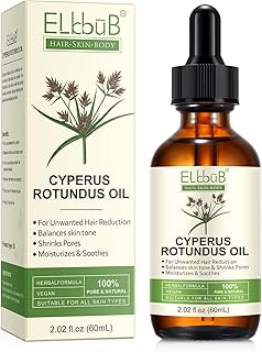 ELBBUB Cyperus Rotundus Oil - Natural Hair Minimizer & Post Shave Soothing Care - Enriched with Sweet Almond & Aloe - Gentle Moisturizing Body Oil for All Skin Types