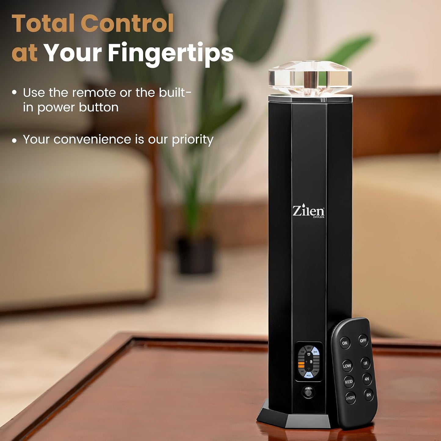 Limited Edition Design - Waterless Essential Oil Diffuser – 3600mAh Rechargeable Nebulizing Cold Air Scent Machine, Portable Luxury Crystal & Steel Design, Covers Up to 1,000 Sq Ft for Large Rooms