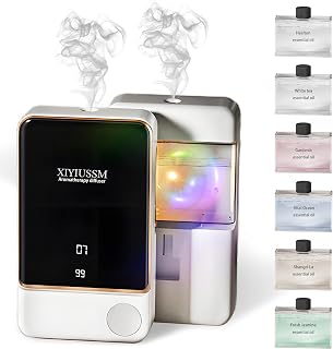Waterless Essential Oil Diffuser for Home & Office Cordless Battery Operated Aroma Diffuser with 7 Mist Levels, Ultrasonic Air Freshener for Large Rooms Bedroom Bathroom Car Small & Portable