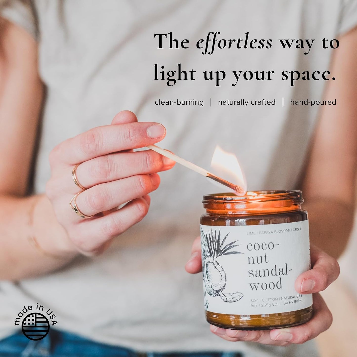 Broken Top Coconut Sandalwood Pure Soy Candle | 9 oz. | Lime, Papaya & Cedar. 50-Hour Burn Time. Natural Cotton Wick, Vegan, No Parabens, No Phthalates