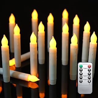 MUMCHASI Flameless Candles with Remote, Battery Operated Candlesticks, Led Taper Candles with Timer, Flickering Electric Candleslights for Home Party Christmas Decor H: 6 inches 12 Packs