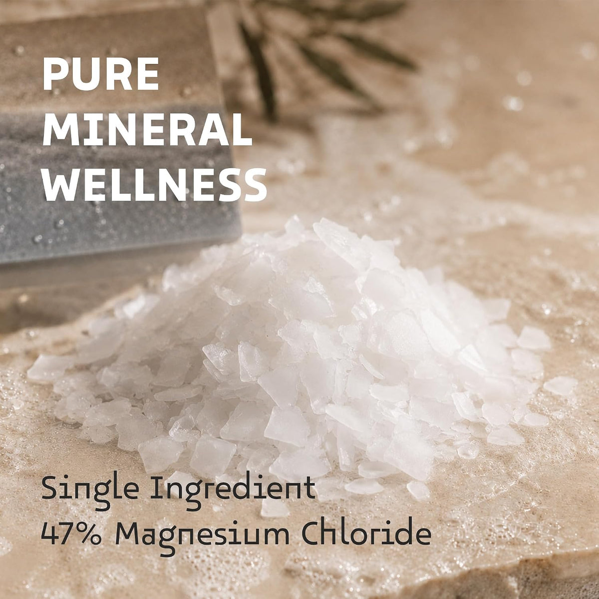 Dead Sea Magnesium Flake Bath Soak - 100% Pure Magnesium Chloride Flakes w/Lavender Infused Essential Oil (2.2 lb Bulk)