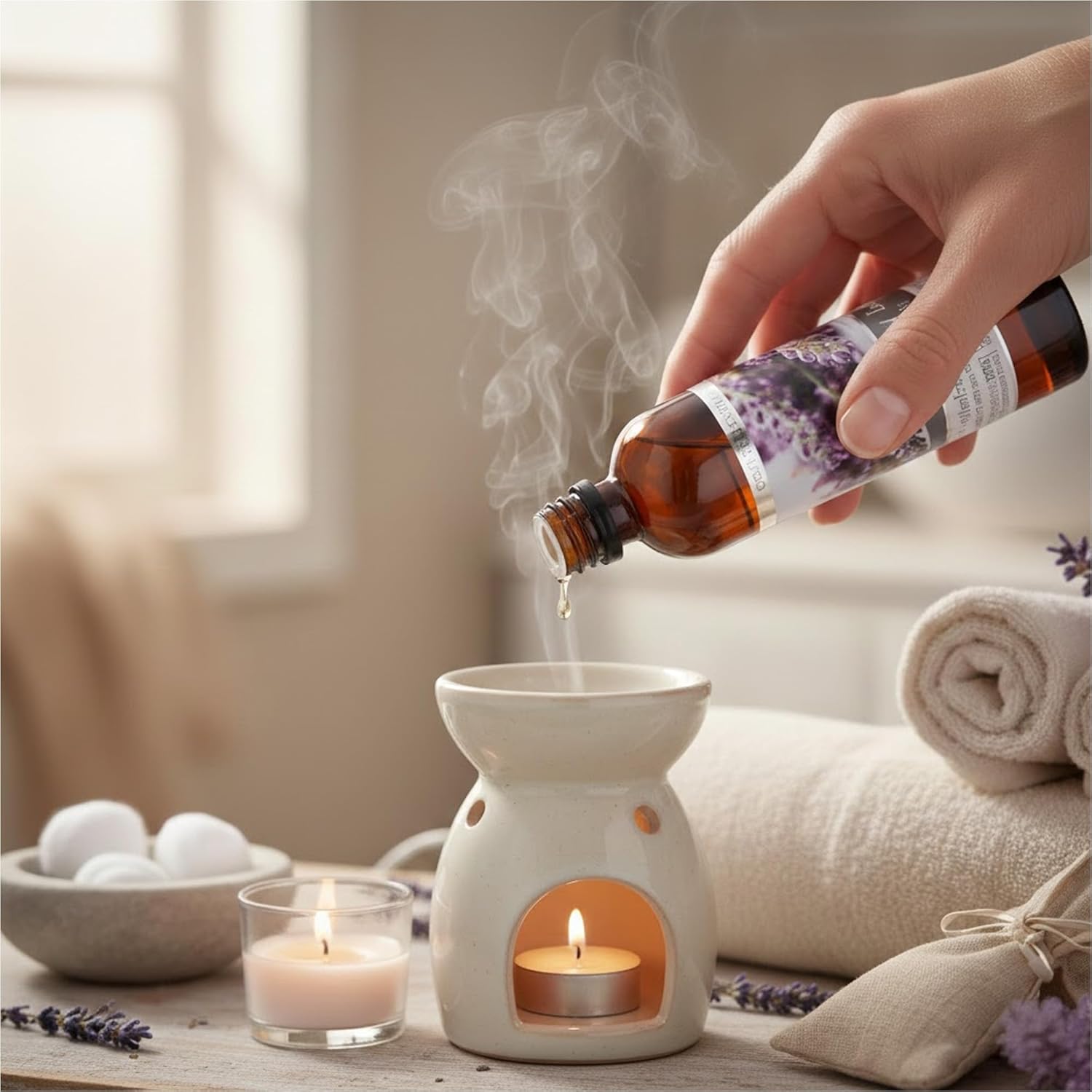 Hosley Lavender Lilac Fragrance Warming Oils, Set of 2, 5oz Each. Ideal Gift for Weddings, spa, Reiki, Meditation, Bathroom Settings.P1