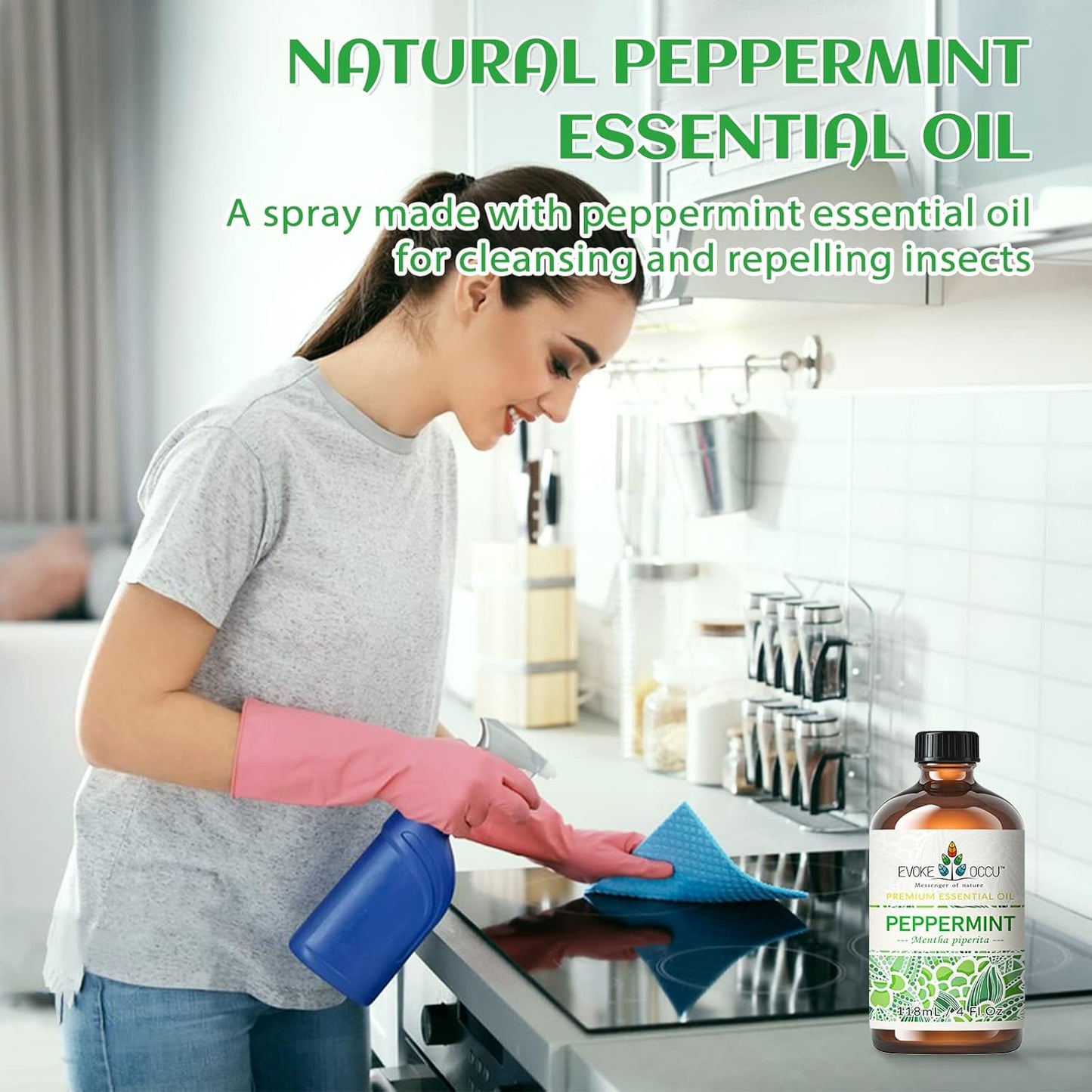 Rosemary Essential Oil Peppermint Essential Oil 4 Oz, Pure Rosemary Oil for Hair Skin Home Diffuser- 4 FL Oz