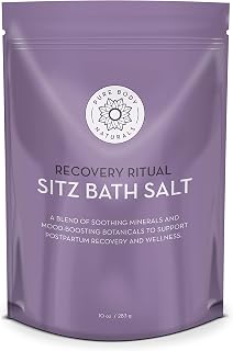 Pure Body Naturals Sitz Bath Salt – Postpartum Care and Hemorrhoid Treatment – Natural Soak for Self Care and Hemmoroid Treatment - Post Partum Essentials, 10 Oz