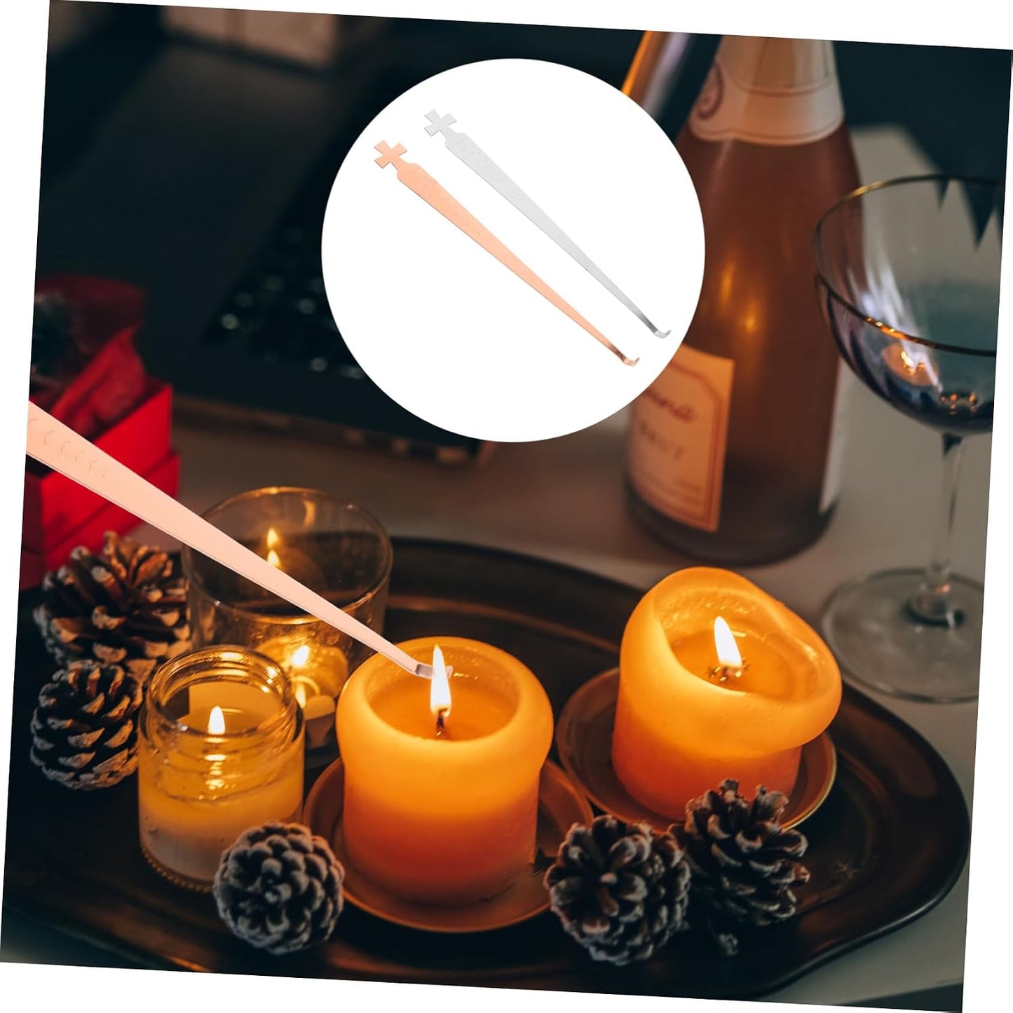 TEHAUX Set of Candle Wick Dippers Snuffer Easy to Use for Quick Candle Extinguishing for Home Office Decor