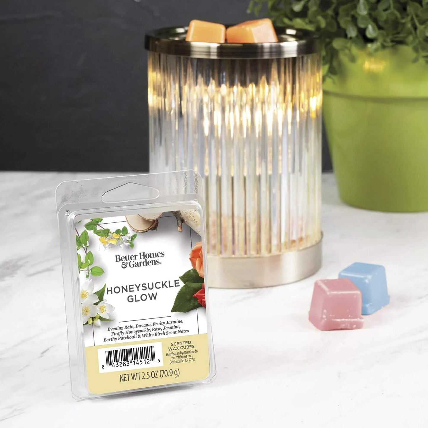 Better Homes and Gardens Scented Wax Cubes 2.5oz 2-Pack (Honeysuckle Glow)