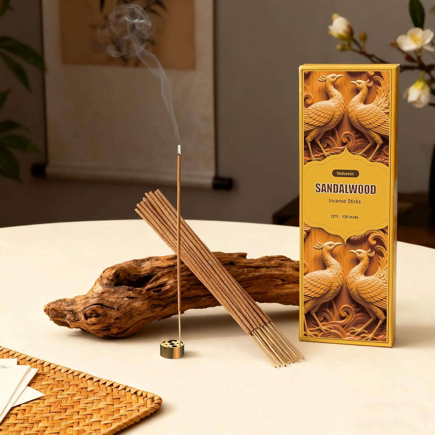 Incense Sticks Sandalwood Traditional Natural Inciensos Aromaticos para La Casa Great for Meditation and Stress Relief 120 Sticks