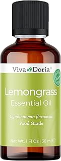 Viva Doria Lemongrass Essential Oil, 100% Pure, Natural Lemongrass Essential Oil, Undiluted, for Aromatherapy | Food Grade, 30 mL (1 Fluid Ounce)