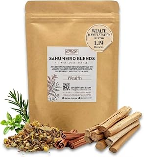 Natural Resin, Herbs & Essence Wealth Manifestation Mix - Blend with Frankincense, Sandalwood, Cinnamon & Copal - Grounding Loose Incense for Abundance Rituals & Meditation - 1.19 oz.