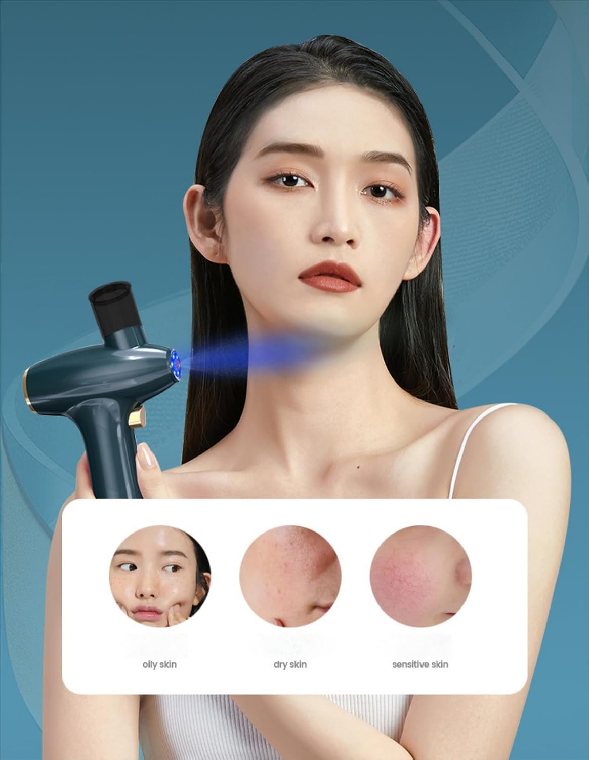 Nano Facial Mister, 0.38mm Fine Mist for Dry, Oily, Sensitive Skin,face Steamer for Facial(Not Heated),Face Nano Spray，Handheld Face Mister，Hydration，Facial Mist