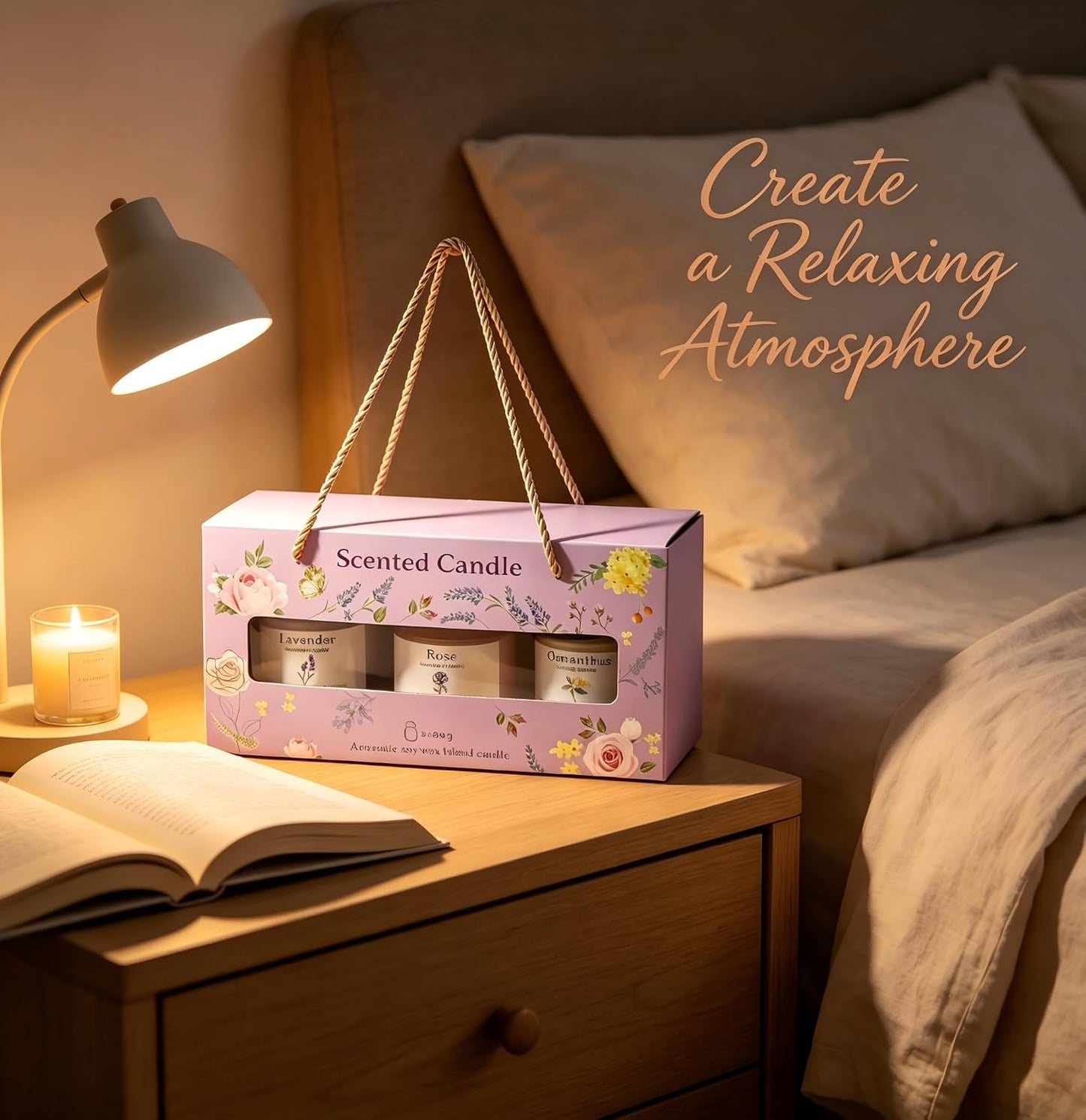 2026 Scented Candles for Women, 8.5oz(3x80g),Soy Wax Aromatherapy Candles for Girls Birthday,3 Votive Candles for Stress Relief, Graduation Gift.