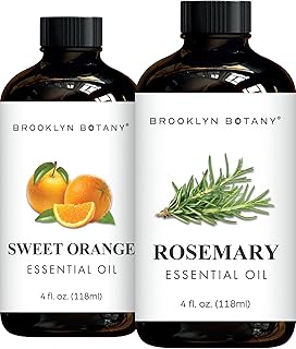Brooklyn Botany Sweet Orange & Rosemary Essential Oils – 4 Fl Oz (Pack of 2) – 100% Pure & Natural – Bright & Herbal Aromatherapy Blend