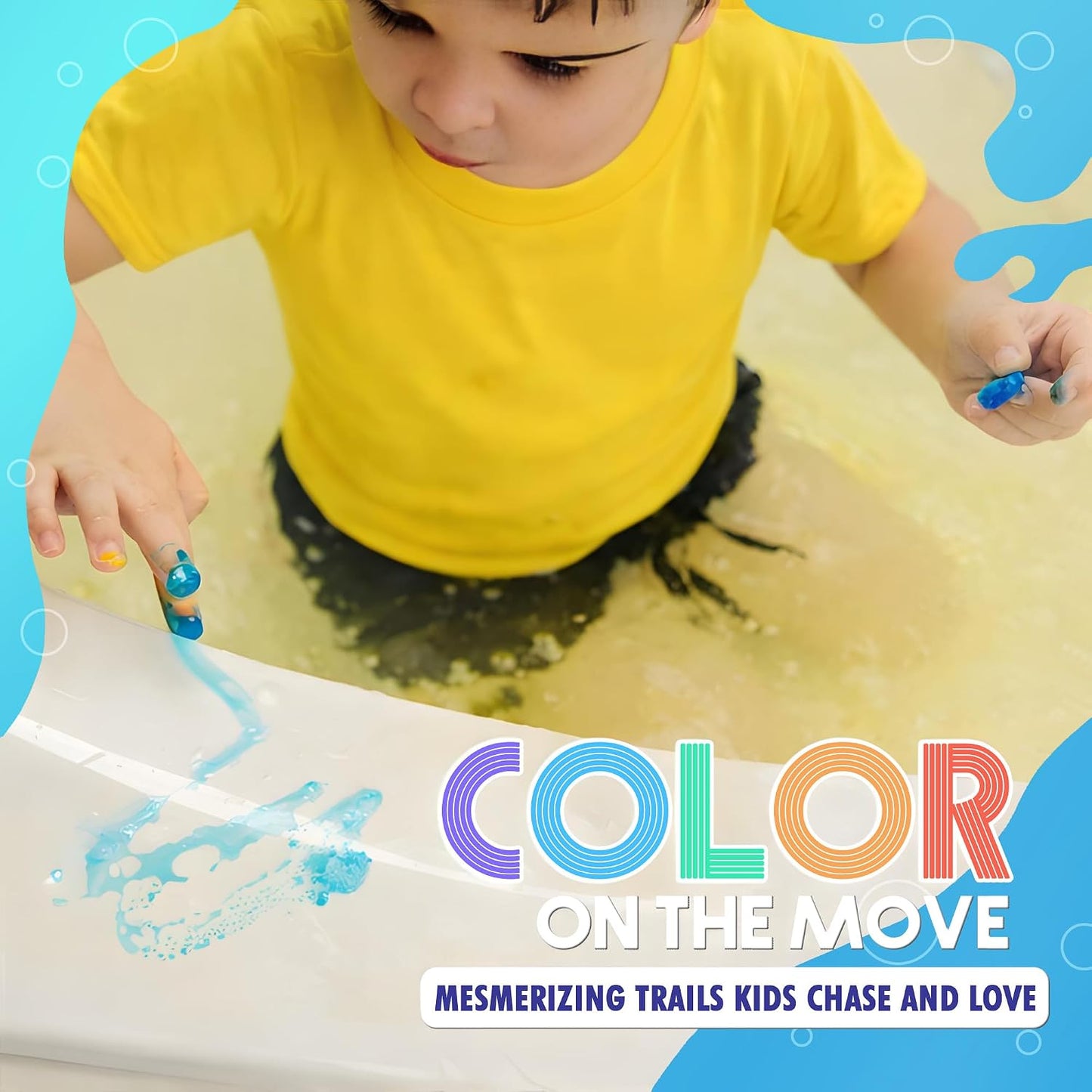 SplashEZ STEM Bath Color Tablets for Kids 150 Count - Fizzy Bath Bombs for Kids and Toddlers, Non Toxic, Fragrance Free, No Tub Staining, Easy Clean, Toys for Kids