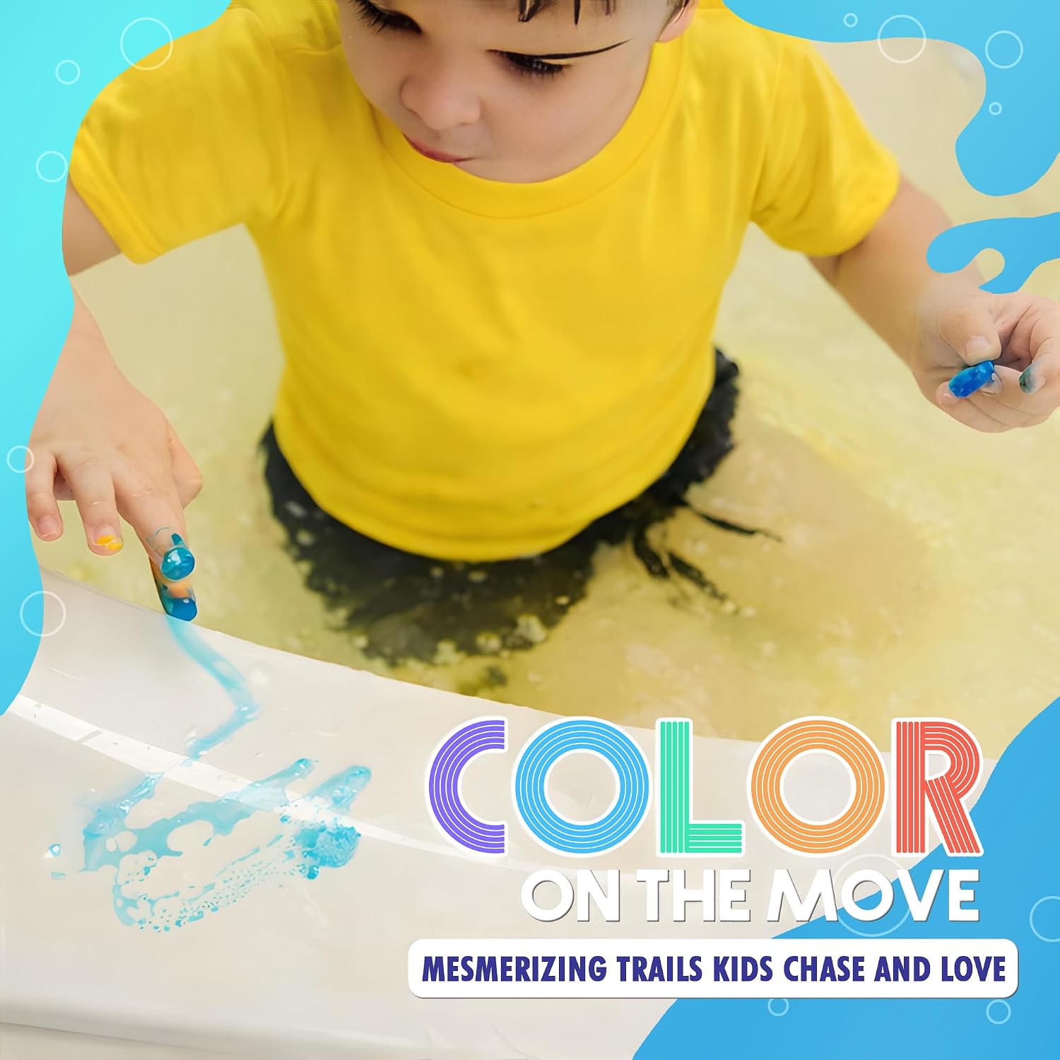 SplashEZ STEM Bath Color Tablets for Kids 150 Count - Fizzy Bath Bombs for Kids and Toddlers, Non Toxic, Fragrance Free, No Tub Staining, Easy Clean, Toys for Kids