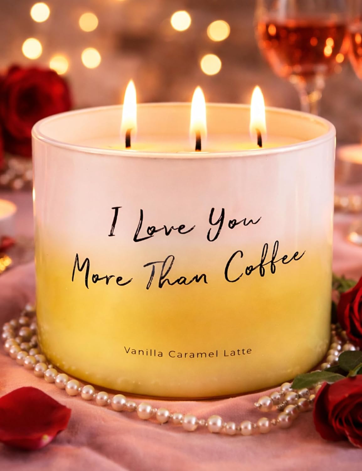 Vanilla Caramel Latte Scented Soy Candle | Large 3-Wick Vanilla Candle for Home, 15.8 oz | Coffee Candles with Caramel | Candles for Women & Coffee Lover Gifts | Long-Lasting Clean Burn