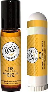 Zen Essential Oil 2-Pack – Roll-On & Inhaler for Relaxation, Meditation & Yoga | Wild Essentials Aromatherapy Blend