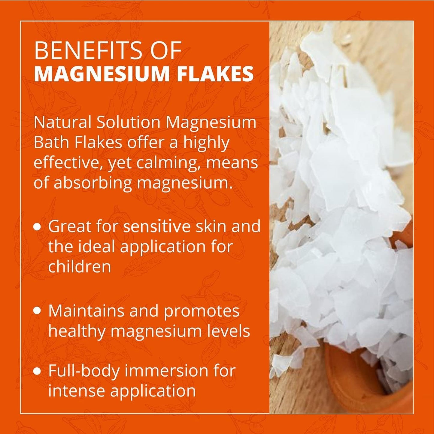 Natural Solution Magnesium Chloride Flakes 3.7 lbs | Pure Magnesium Bath Soak for Muscle Recovery, Stress Relief, and Relaxation | Therapeutic Grade Soaking Salt for Sore Muscles