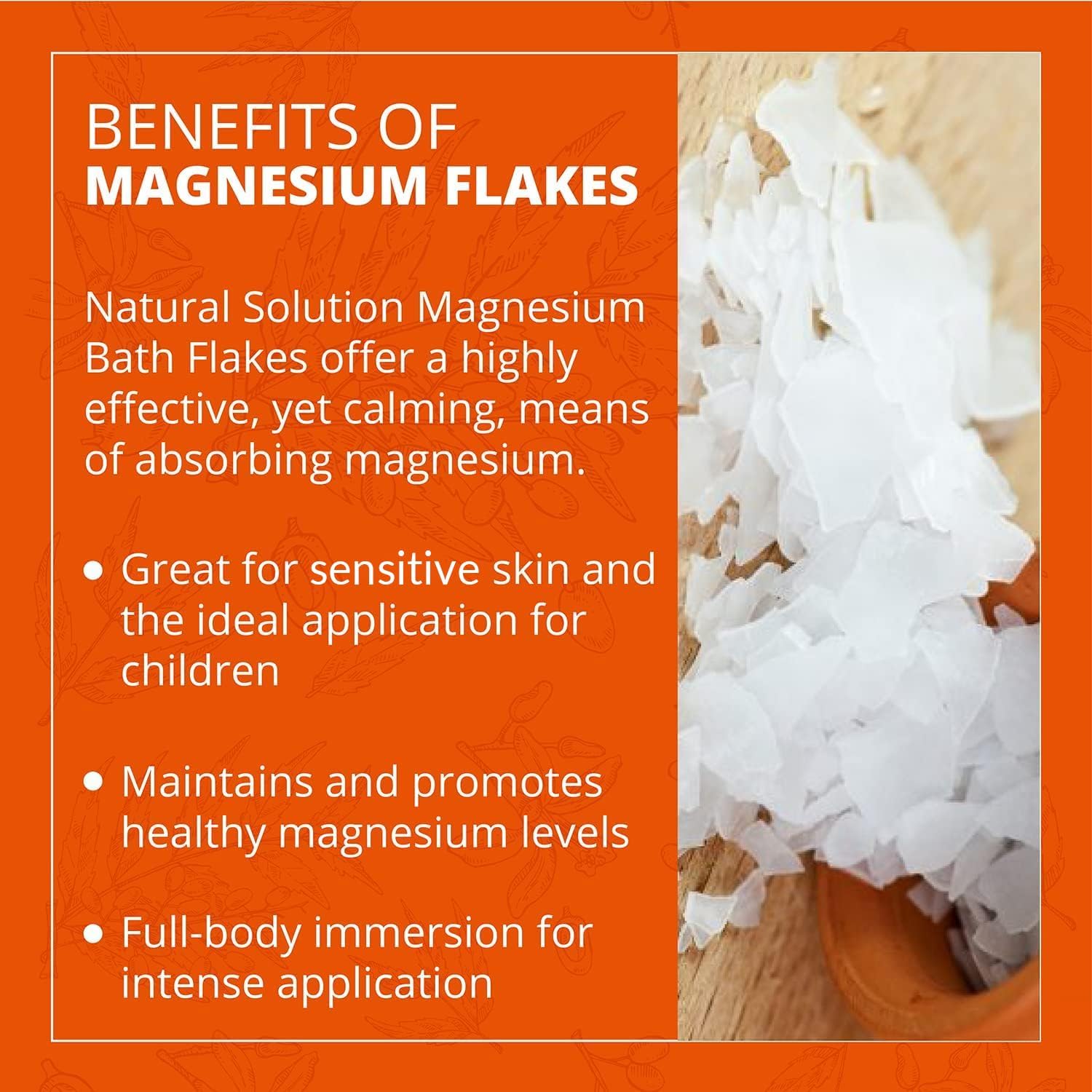 Natural Solution Magnesium Chloride Flakes 3.7 lbs | Pure Magnesium Bath Soak for Muscle Recovery, Stress Relief, and Relaxation | Therapeutic Grade Soaking Salt for Sore Muscles