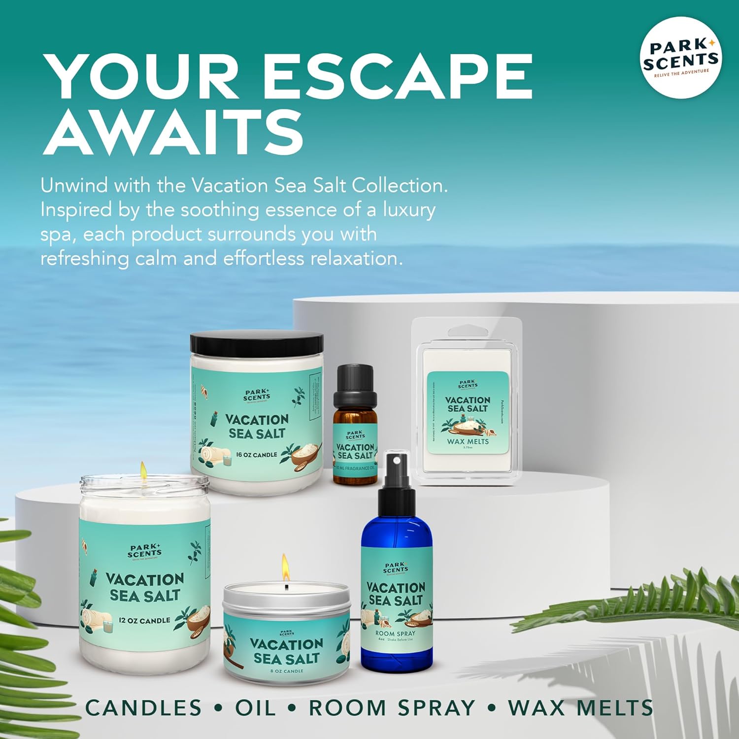 Park Scents Vacation Sea Salt – Peppermint Eucalyptus Musk Theme Park Luxury Hotel Fragrance Oil – Scented Essential Oils for Diffusers for Home, Aromatherapy, Gifts for Women, Sister, Hostess (10ml)