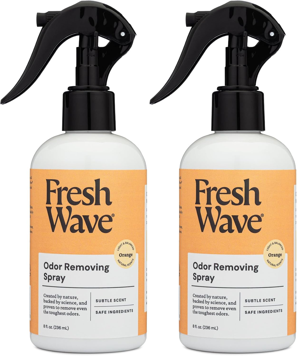 Fresh Wave Orange Scent Odor Removing Spray, 8 fl. oz. | Pack of 2 | Odor Absorber for Home, Furniture, Fabrics & Trash | Safer Odor Relief